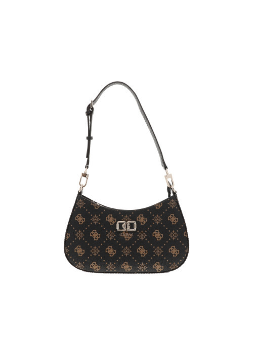Sac à main porté épaule marron à motifs...