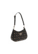 Thumbnail Sac à main porté épaule marron à motifs monogrammes pourvu d'un zip - Image 3