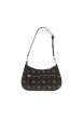 Thumbnail Sac à main porté épaule marron à motifs monogrammes pourvu d'un zip - Image 4