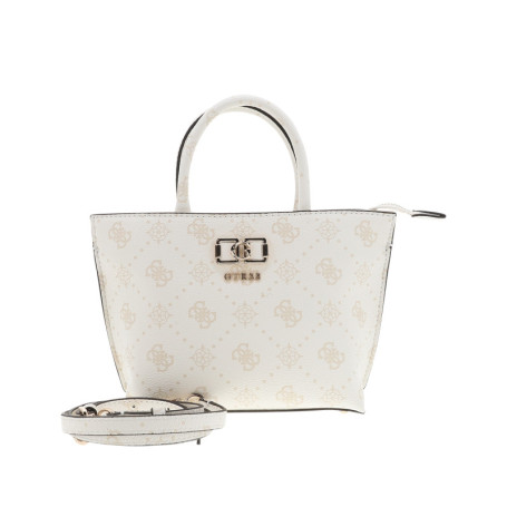 Sac porté mains blanc à imprimé monogramme avec...