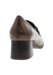 Thumbnail Mocassins taupe à talon décroché moyen et boucle métallique brillante - Image 4