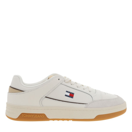 Baskets Tjm Cupsole en cuir blanches et beiges...