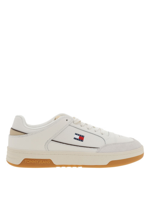 Baskets Tjm Cupsole en cuir blanches et beiges...