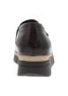 Thumbnail Mocassins en cuir chocolat à semelle plate et un bijoux de la marque à l'avant - Image 4