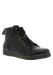 Thumbnail Bottines en cuir noires à talon plat avec des lacets et une fermeture zippée