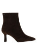 Thumbnail Boots en cuir chocolat avec un talon décroché haut et une fermeture à zip - Image 2