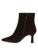 Thumbnail Boots en cuir chocolat avec un talon décroché haut et une fermeture à zip - Image 3