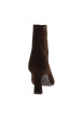 Thumbnail Boots en cuir chocolat avec un talon décroché haut et une fermeture à zip - Image 4