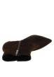 Thumbnail Boots en cuir chocolat avec un talon décroché haut et une fermeture à zip - Image 5