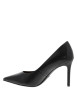 Thumbnail Escarpins noirs en cuir décolleté simple avec un talon décroché haut - Image 3