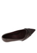 Thumbnail Escarpins décolletés simples en cuir bordeaux avec un talon décroché haut - Image 5