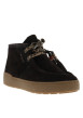 Thumbnail Boots en cuir chocolat avec un talon plat et des lacets à motif léopard