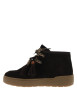 Thumbnail Boots en cuir chocolat avec un talon plat et des lacets à motif léopard - Image 3