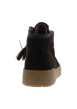 Thumbnail Boots en cuir chocolat avec un talon plat et des lacets à motif léopard - Image 4