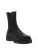 Thumbnail Boots en cuir noirs à talon décroché bas avec des soufflets élastiqués