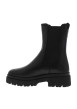 Thumbnail Boots en cuir noirs à talon décroché bas avec des soufflets élastiqués - Image 3