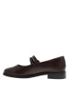 Thumbnail Ballerines en cuir chocolat à talon décroché bas et à boucle - Image 3