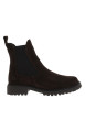 Thumbnail Boots en cuir chocolat à talon plat avec des soufflets élastiqués - Image 2