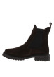 Thumbnail Boots en cuir chocolat à talon plat avec des soufflets élastiqués - Image 3