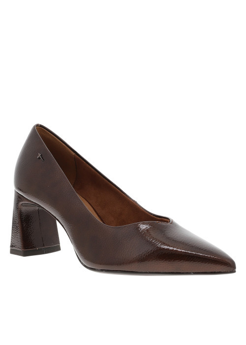 Escarpins décolletés simples marron avec un...