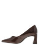 Thumbnail Escarpins décolletés simples marron avec un talon décroché haut - Image 3