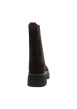 Thumbnail Boots en cuir chocolat à talon décroché bas avec des soufflets élastiqués - Image 4