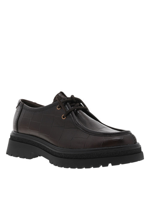 Mocassins en cuir marron à semelle plate et une...