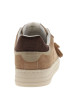 Thumbnail Tennis en cuir nubuck camel avec un talon plat et des lacets blancs et marron - Image 4