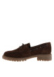 Thumbnail Mocassins bateau en cuir chocolat à semelle plate et une fermeture lacets - Image 3