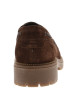 Thumbnail Mocassins bateau en cuir chocolat à semelle plate et une fermeture lacets - Image 4