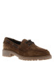 Thumbnail Mocassins bateau en cuir brunes à semelle plate et une fermeture à lacets