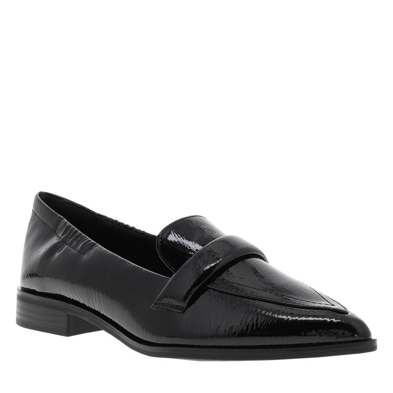 Marco Tozzi - Mocassins Noir Verni Avec Une Semelle Plate Et Un Bout Pointu - Noir