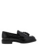 Thumbnail Mocassins noir verni avec une semelle plate et des écailles sur le pourtour - Image 2
