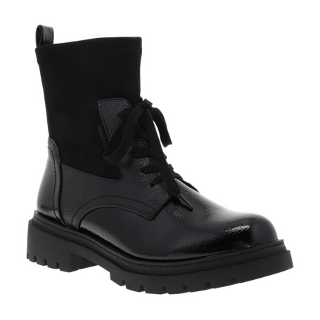 Bottines noires à talon décroché bas avec des...