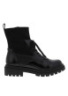 Thumbnail Bottines noires à talon décroché bas avec des lacets et un zip latéral - Image 2
