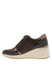 Thumbnail Baskets running chocolat à talon compensé haut avec des lacets et un zip latéral - Image 3