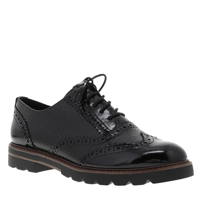 Marco Tozzi - Derbies Noires à Semelle Plate Avec Une Fermeture à Lacets - Noir