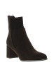 Thumbnail Boots femme à talon en tissu couleur chocolat avec fermeture zippée