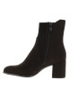 Thumbnail Boots femme à talon en tissu couleur chocolat avec fermeture zippée - Image 3