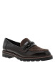Thumbnail Mocassins chocolat à semelle plate avec un empiècement verni sur le pourtour