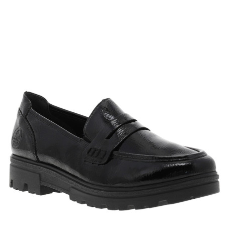 Mocassins noirs à talon décroché bas avec des...