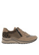Thumbnail Baskets running beiges à talon compensé bas avec des lacets et un zip latéral - Image 2