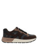 Thumbnail Baskets running brunes avec un talon plat et munies de lacets plats bicolores - Image 2