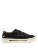 Thumbnail Tennis noires à talon plat avec des lacets dorés ainsi qu'un zip latéral - Image 2