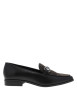Thumbnail Mocassins noirs à talon décroché bas avec un imprimé léopard - Image 2