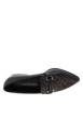 Thumbnail Mocassins noirs à talon décroché bas avec un imprimé léopard - Image 5