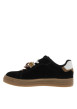 Thumbnail Tennis en cuir noirs avec un talon plat et munis de lacets blancs et marron - Image 3