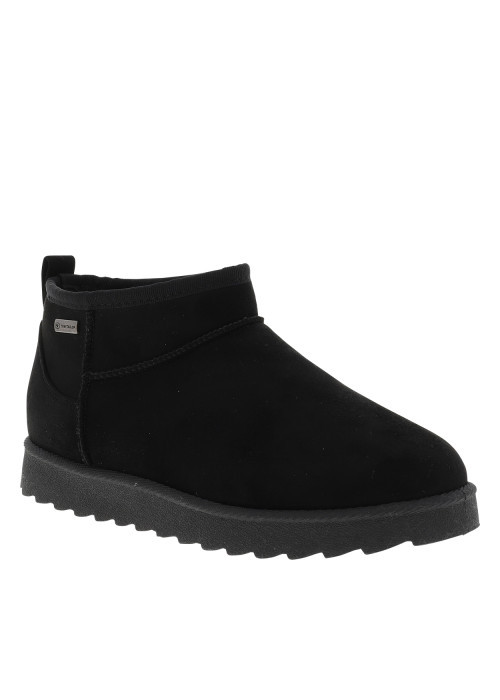 Boots noires à talon plat dotées d'un intérieur doux entièrement doublé