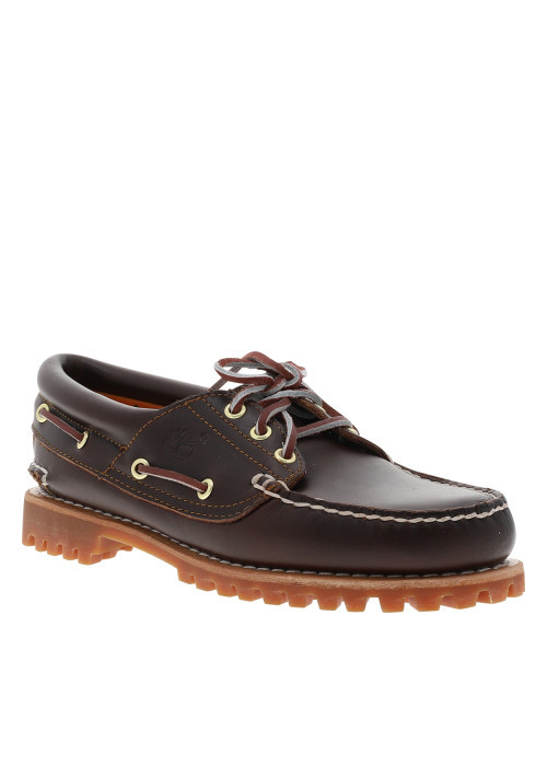 Bateau Timberland Authentic Boat en cuir brun à...