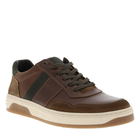 Tennis en cuir marron avec un talon plat et...